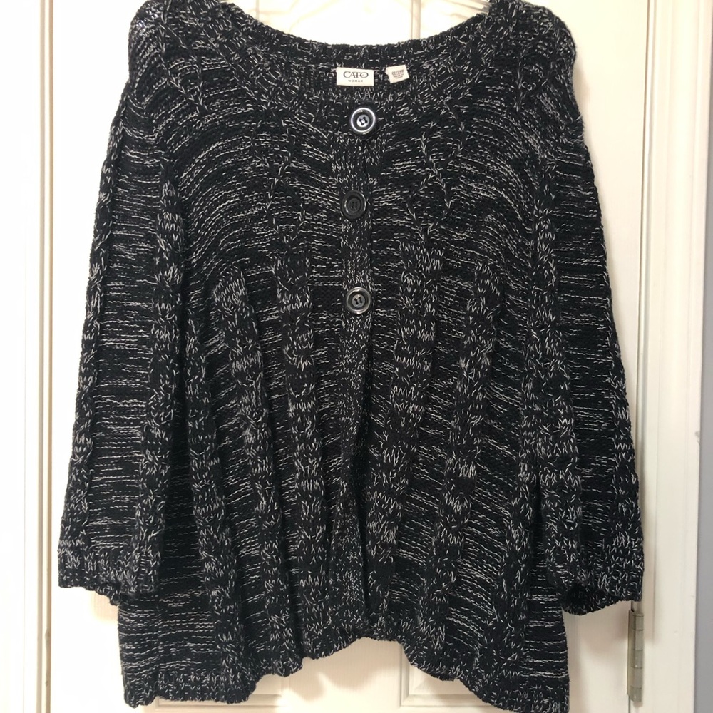 Cato black open front sweater. Size 22/24W.